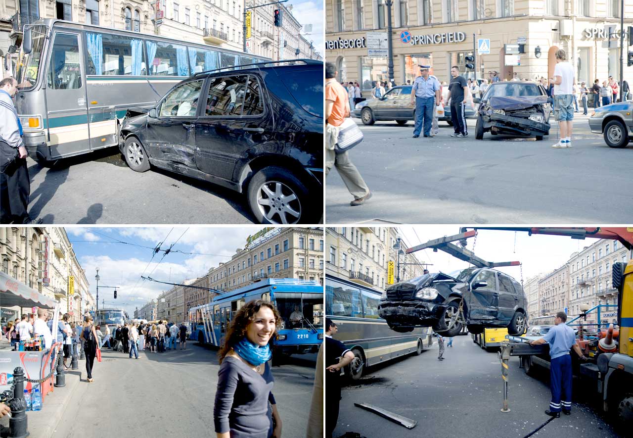 Авария на углу Марата и Невского